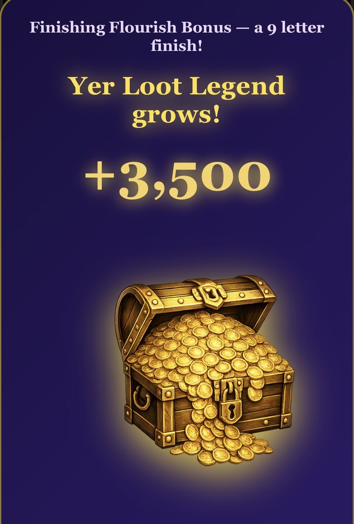 Treasure chest overflowing with gold coins after a Finishing Flourish bonus